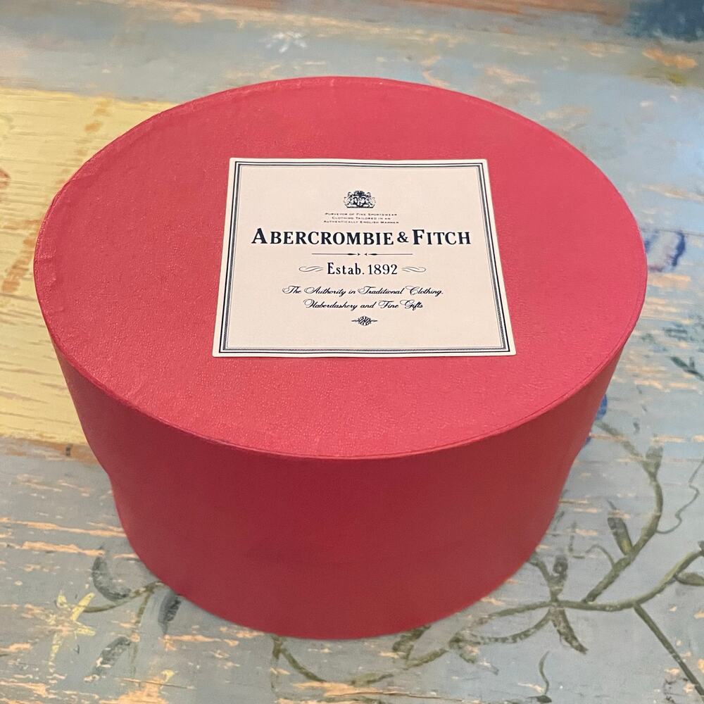 Abercrombie & Fitch Vintage 90s A & F Collectible Cylinder Red Storage Gift Box